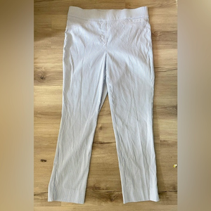 4/$25 Anne Klein Ankle‎ Pants Size 6 Slit Ankle Elastic Waist Striped